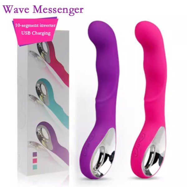 USB-Rechargeable 10-Frequency Massage Wand Couples' G-Spot & Vaginal Dual Stimulation Massager Vibrating Sensual Toy